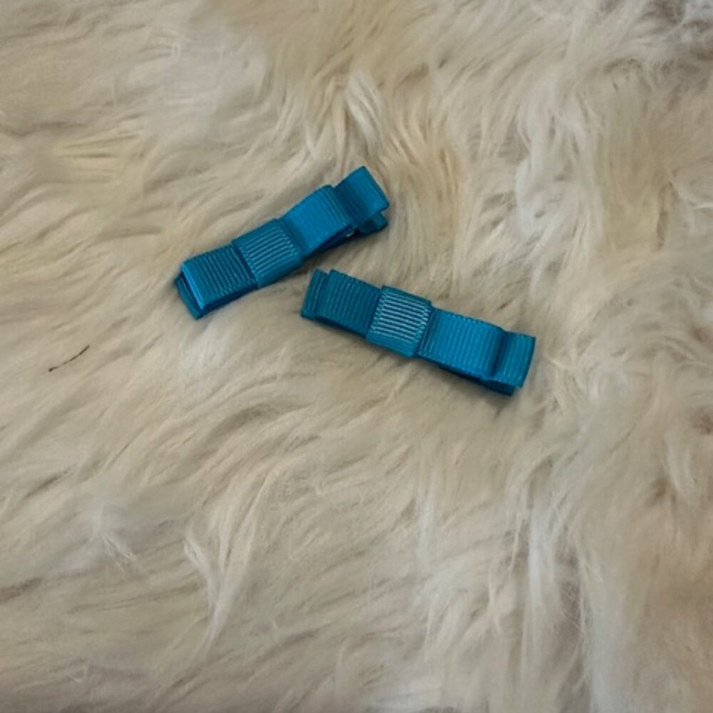 SET of 2" Sky Blue Tuxedo Bow   7775  Handmade NWT Boutique